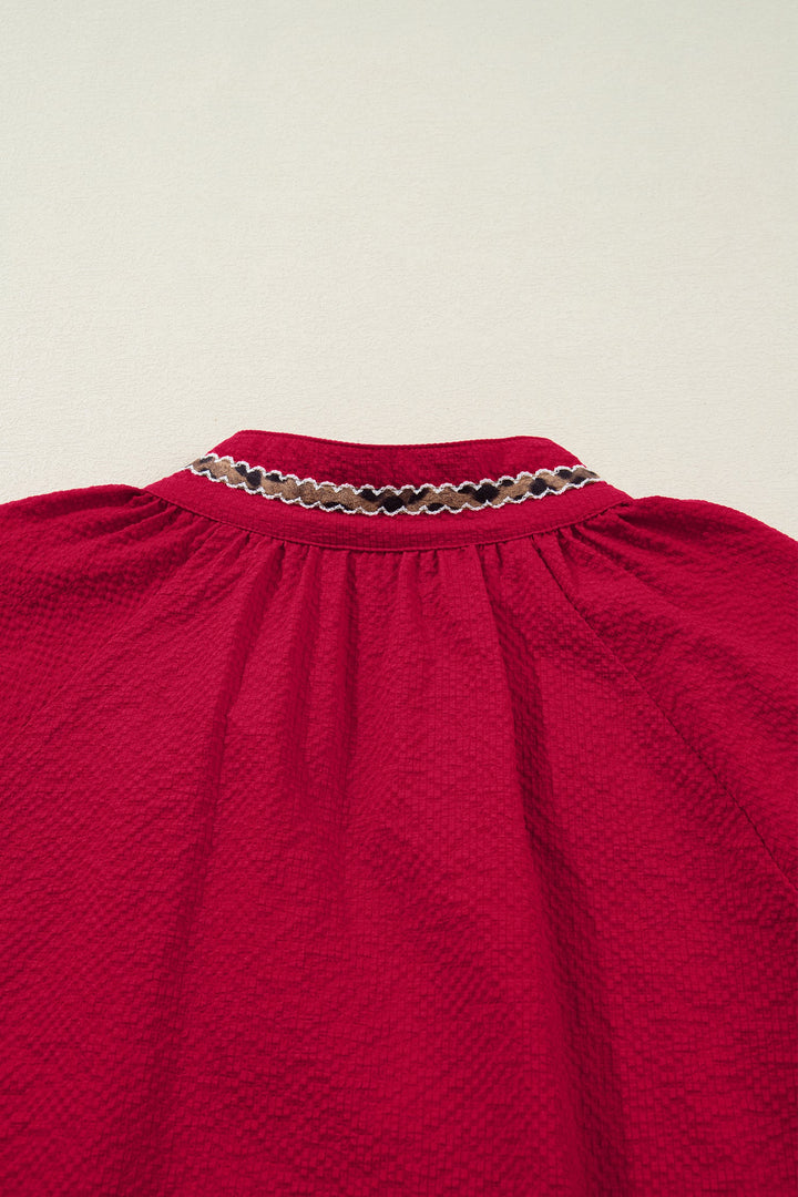Eve Jacquard Print Textured Blouse