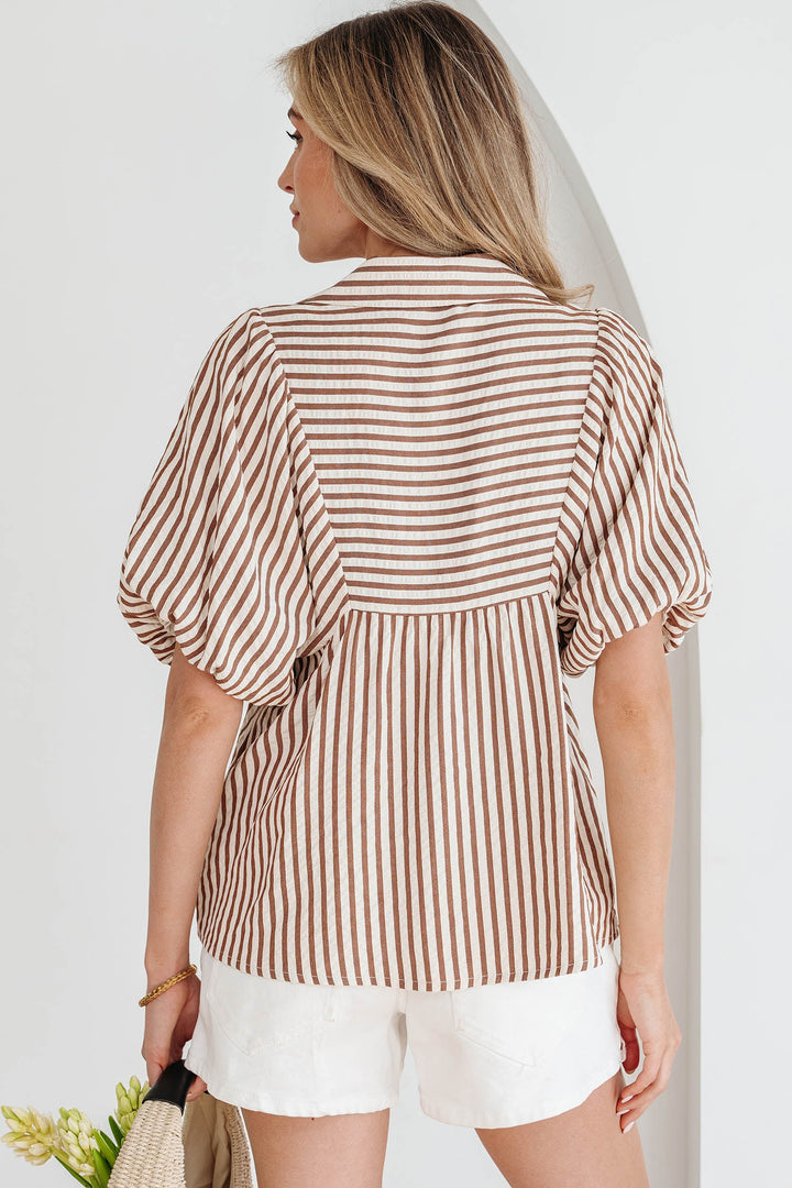 Lina Short Puff Sleeve Blouse