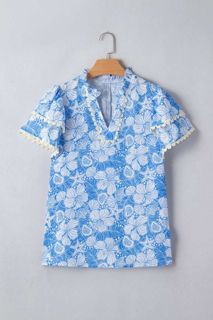 Kataleya Trim Short Sleeve Blouse