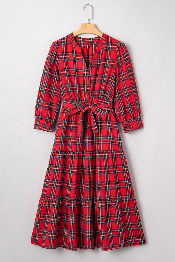 Della Ruffle Hem Long Dress
