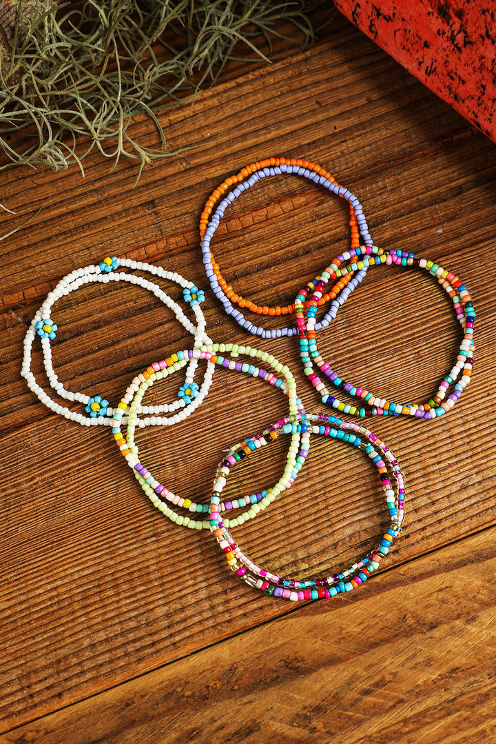 Ashlyn Layered Beaded anklet Set
