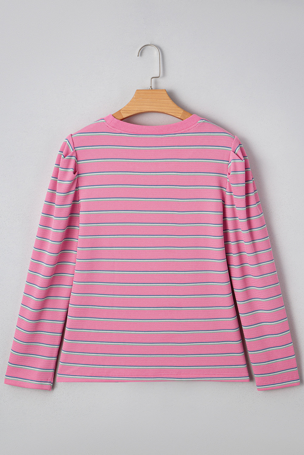 Giana Stripe Textured Knit Long Sleeve Top