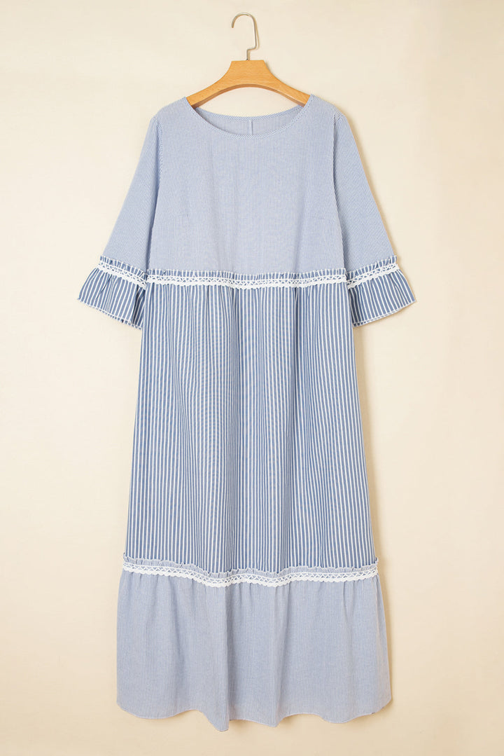 Amy Patchwork Shift Long PLUS Dress