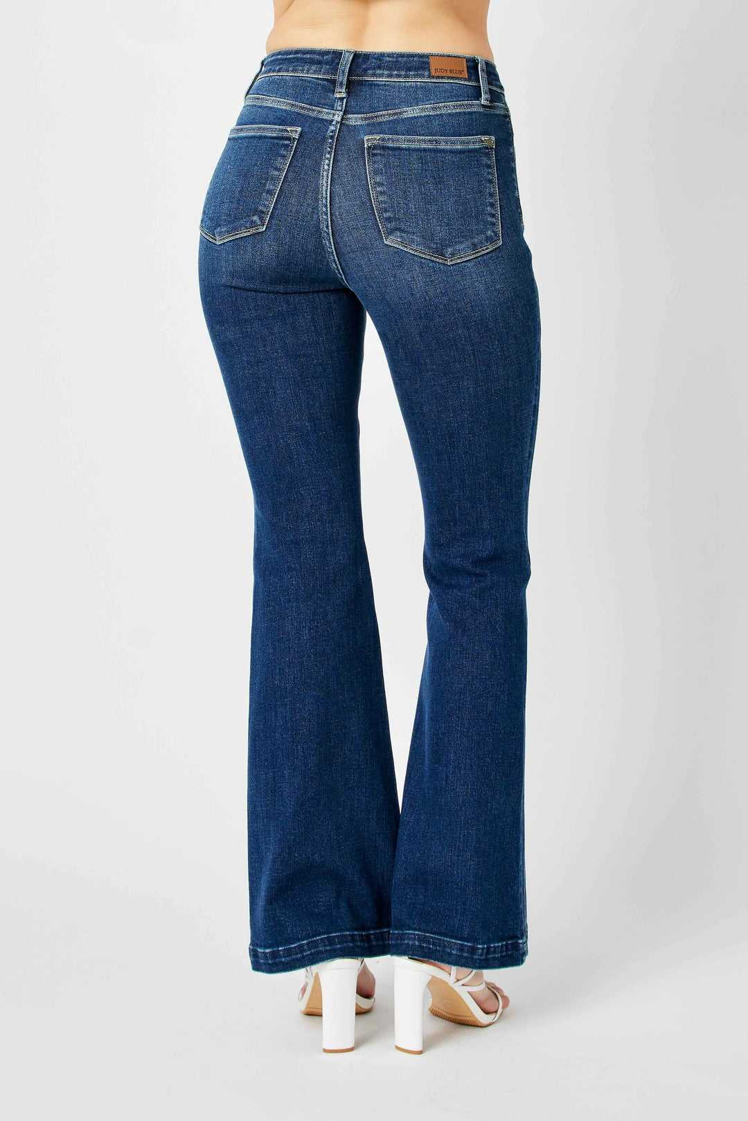 Judy Blue Full Size Hw Angled Side Seam Detail Flare Jeans