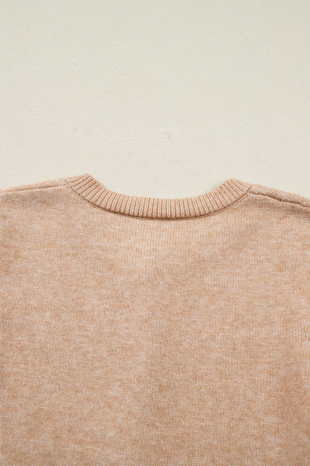 Yamileth Oatmeal Ruffle Trim Sweater