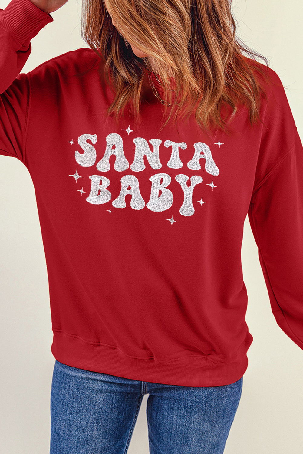 Harper Embroidered Crewneck Christmas Sweatshirt