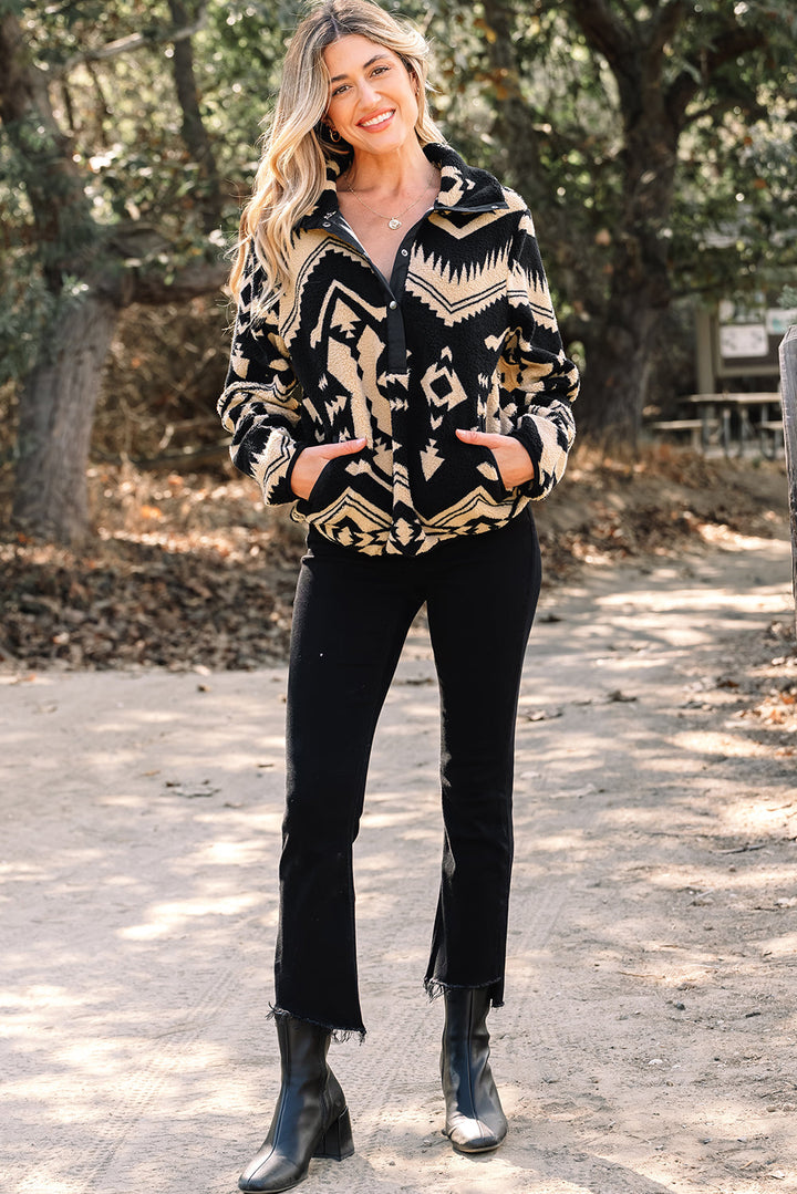 Clara Half Placket Plush Sweatshirt