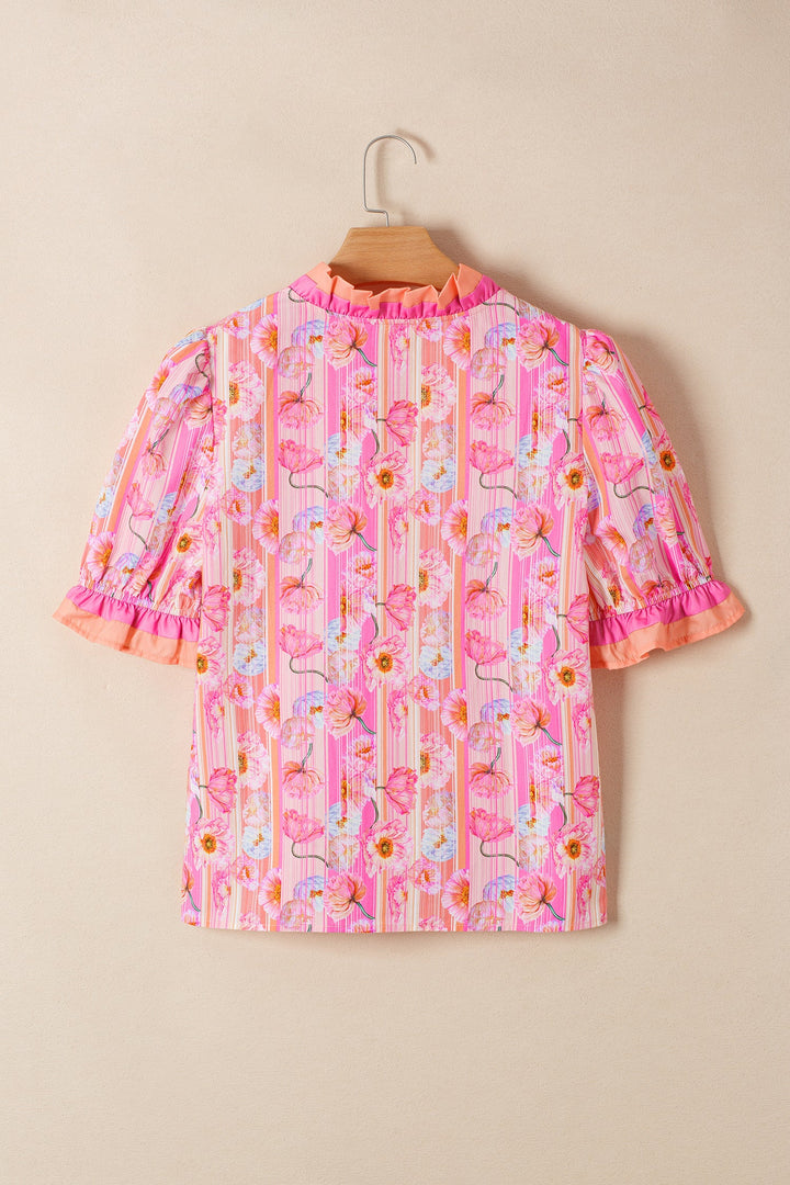 Danna Trim Short Sleeve Blouse