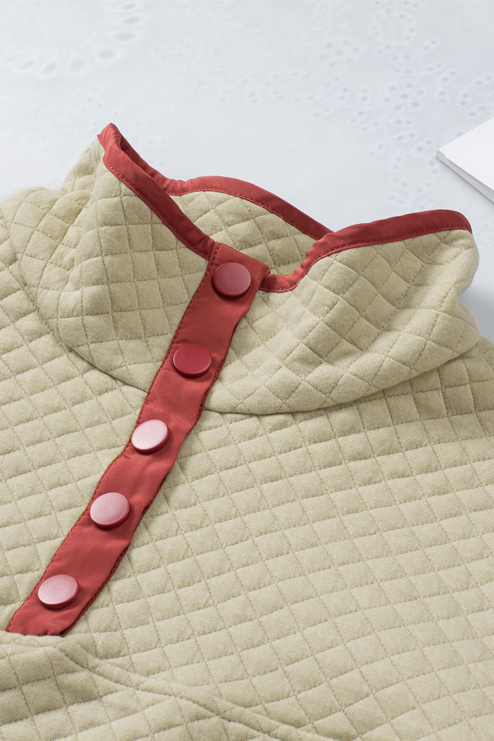 Maisie Binding Snap Geometric Pullover