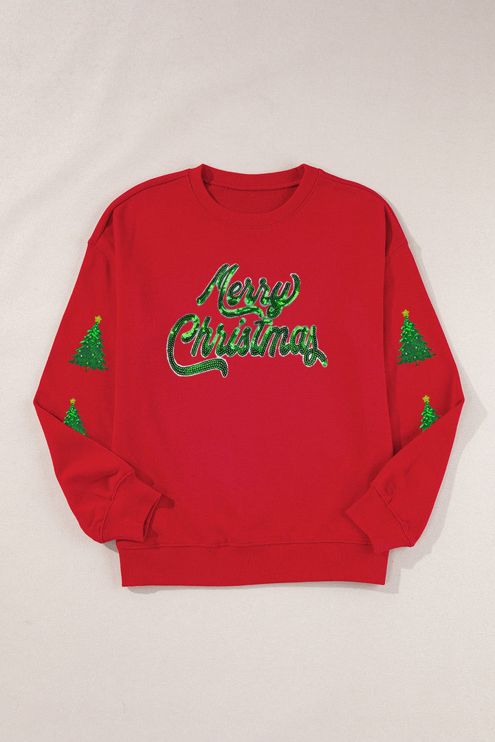 Ocean Patched Pattern Festive Sweatshirt