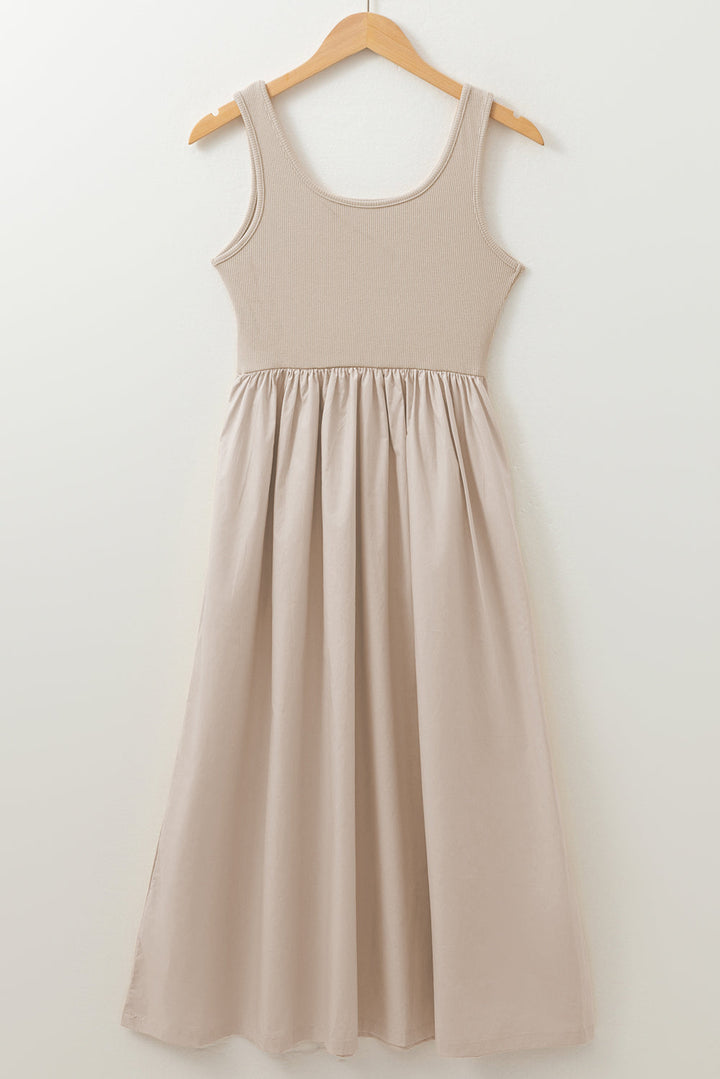Della Pleated Sleeveless Long Dress
