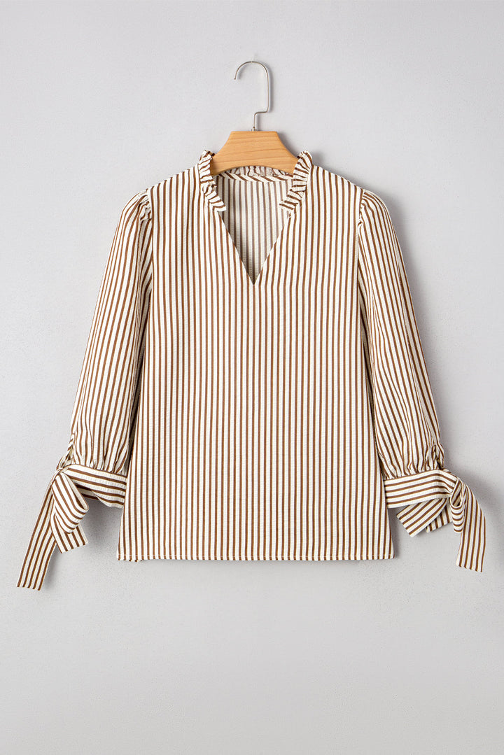Blair Tied Cuffs Seersucker Blouse