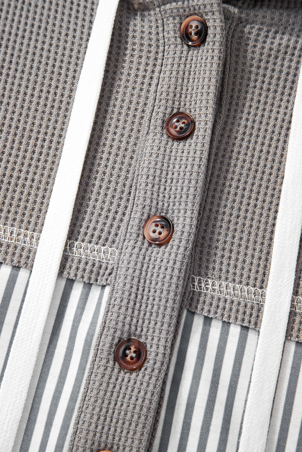 Taytum Patchwork Drawstring Hooded Long Sleeve Top