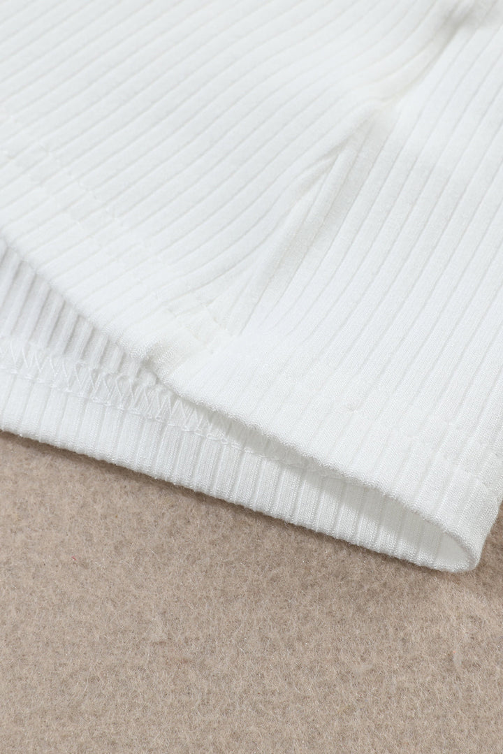 Adelyn Ribbed Knit High Long Sleeve Top