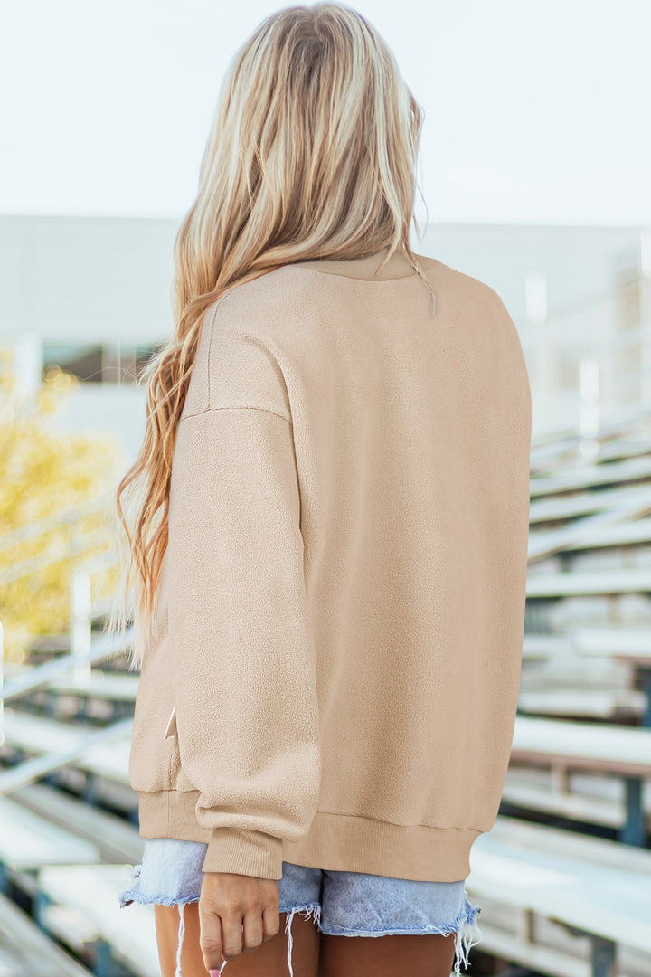 Leah Shoulder Reversible Mock Sweatshirt