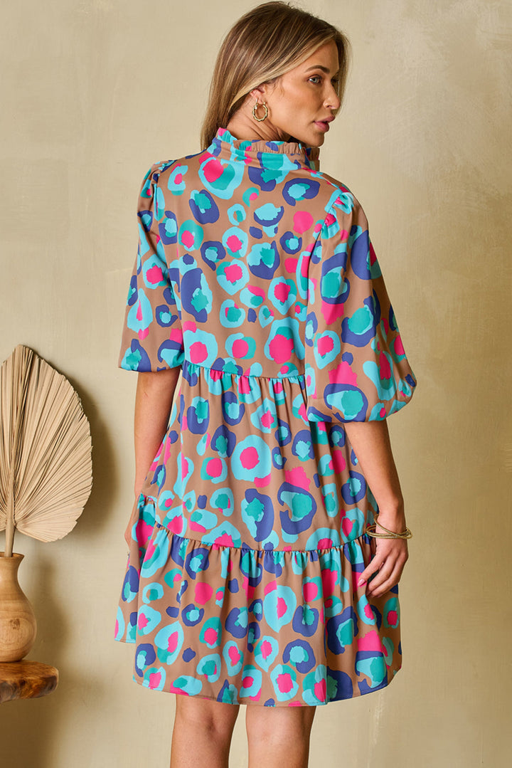 Emerie Sleeve Slit Ruffled Dress