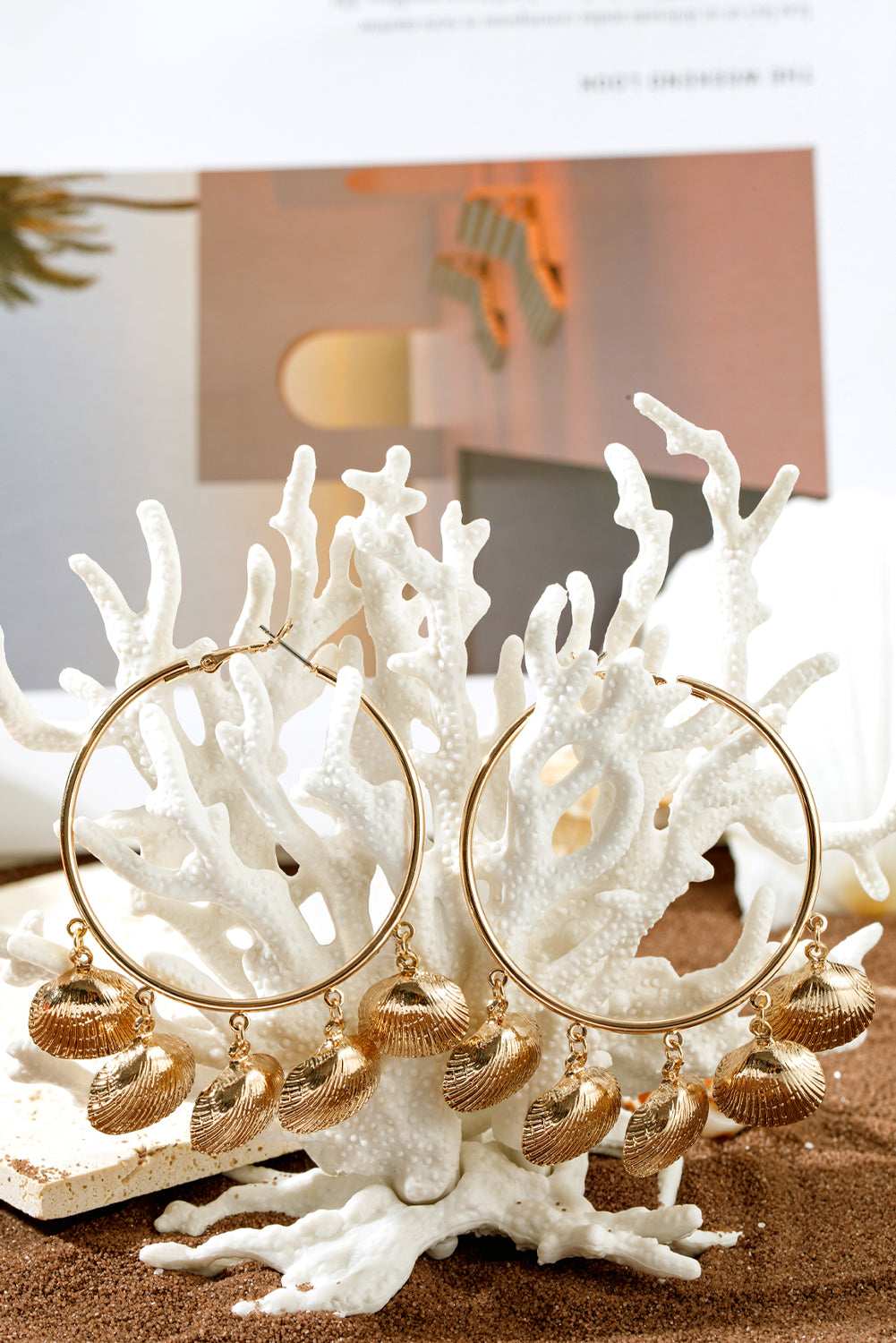 Lyra Vacation Shell Hoop Earrings