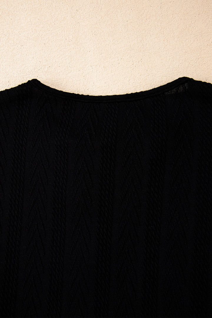 Poppy Textured Knit Drawstring Blouse