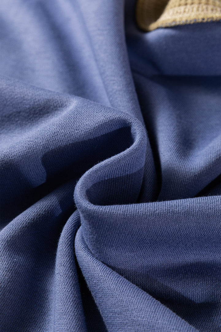 Alaina Waffle Patchwork Oversize Sweatshirt