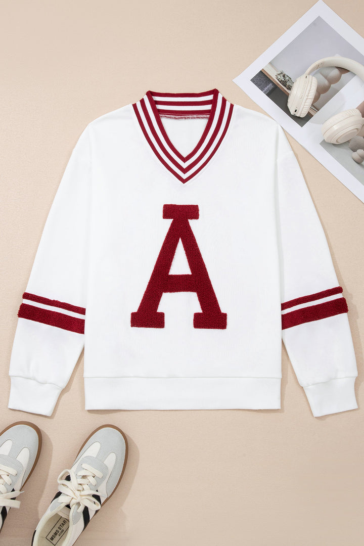 Esme Striped Puff Sleeve Sweatshirt