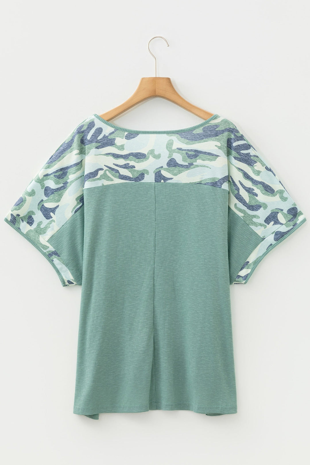 Mazie Mist Ribbed Patchwork PLUS Tee
