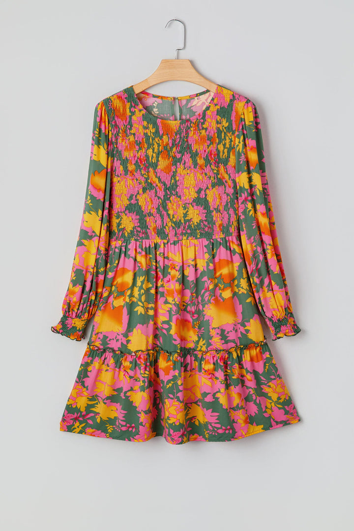 Anna Smocked Ruffled Mini Dress