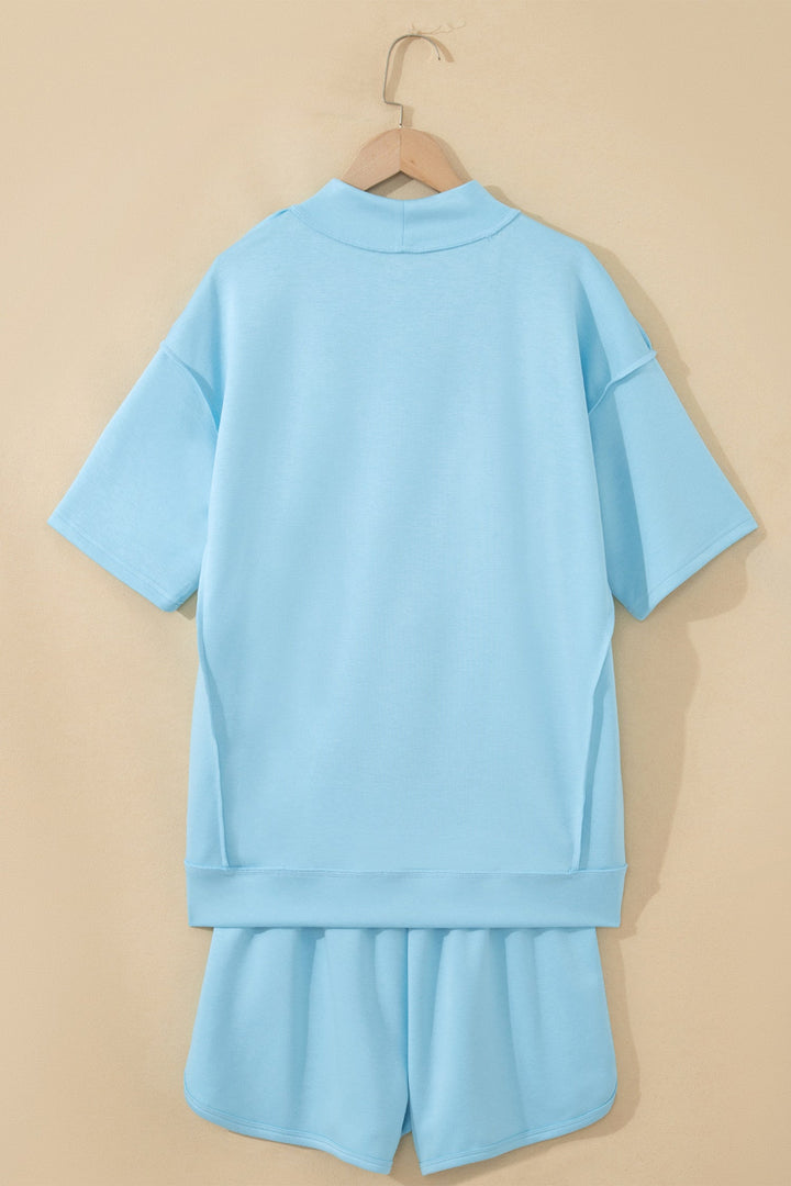 Sasha Seam Mock Oversize Tee Set