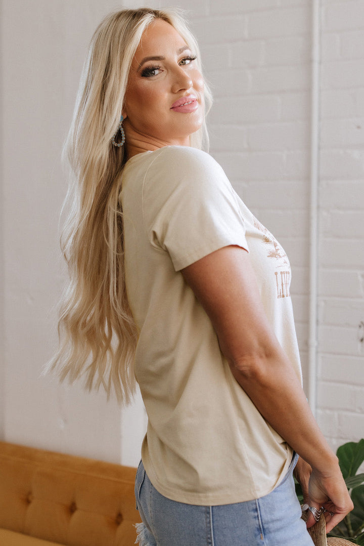 LIVE YOUR BEST LIFE Crew Neck Western Graphic Tee