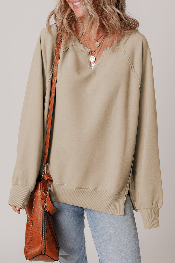 Ashley Sleeve Side Slit Sweatshirt