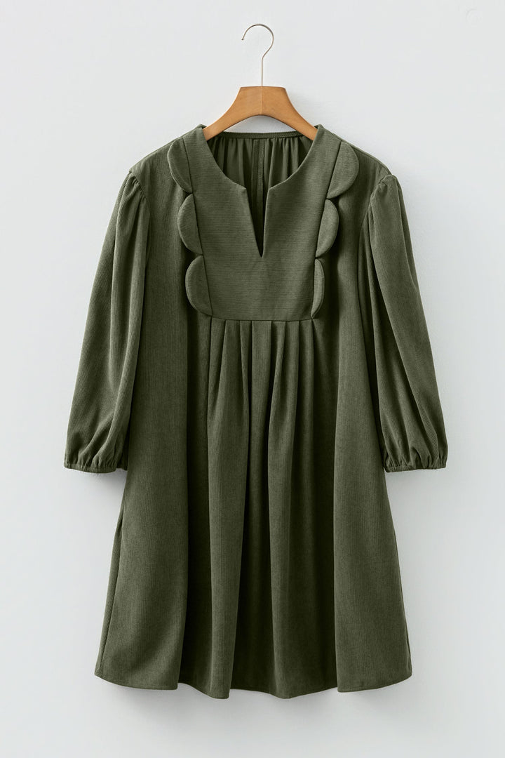 Michelle Pleated Corduroy Mini Dress