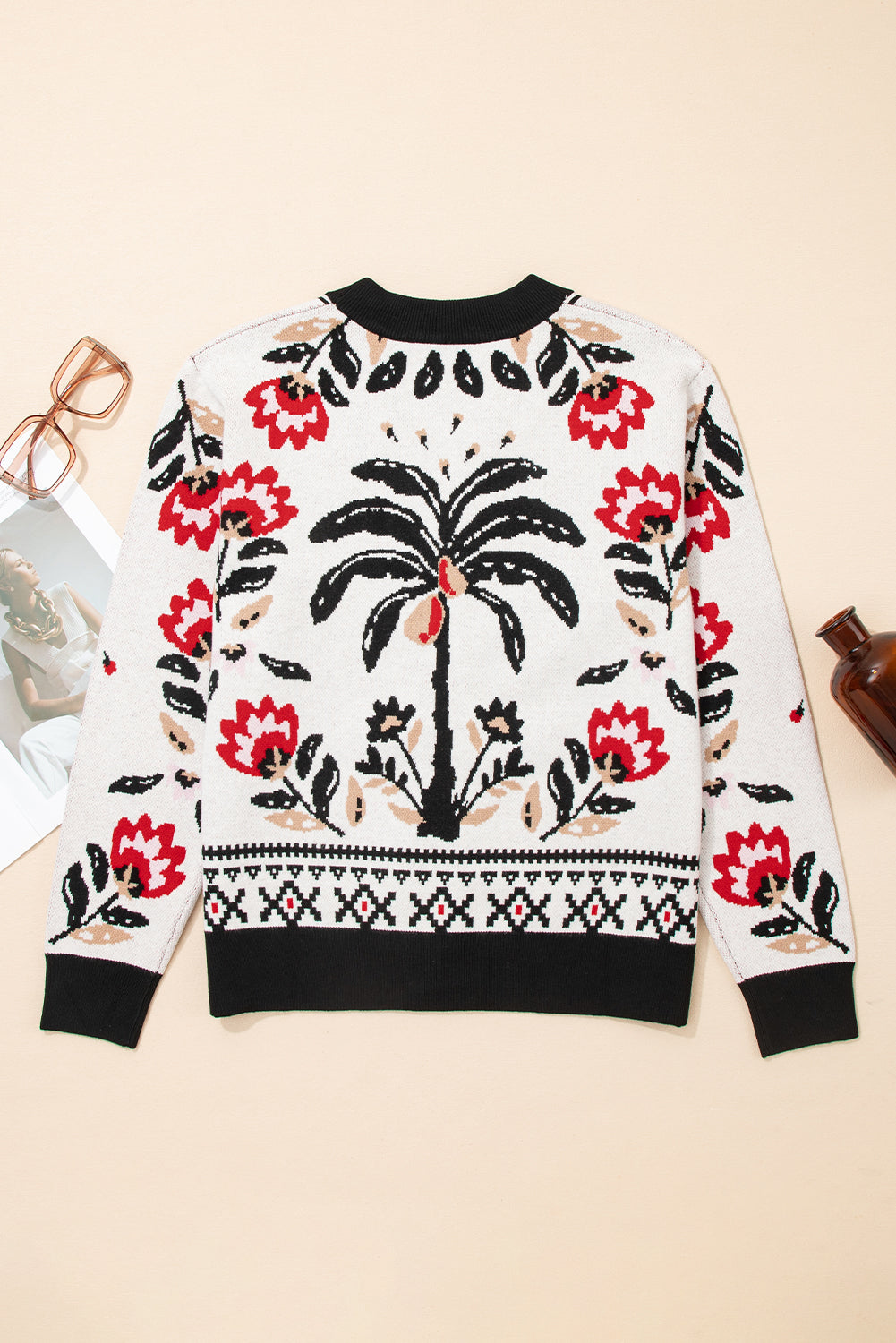 Selene Print Front Knit Cardigan