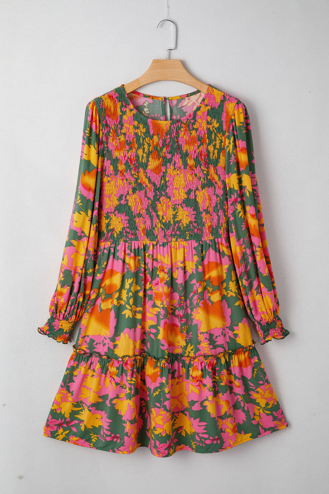 Anna Smocked Ruffled Mini Dress