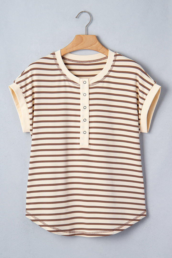 Keira Stripe Half T Shirt