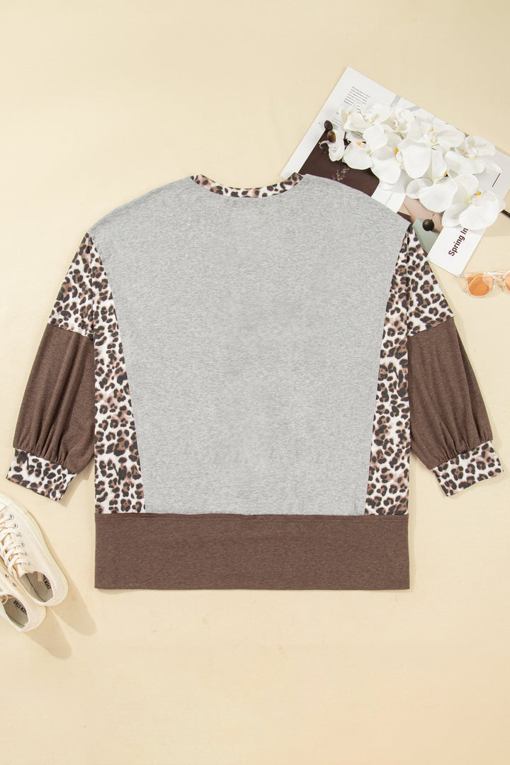 Camila Block Patchwork Dolman PLUS Sweatshirt