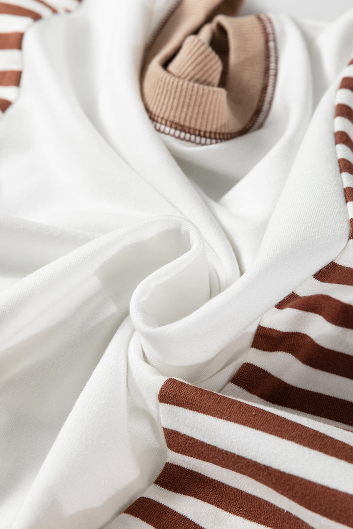 Zyla Contrast Stitching Oversize Sweatshirt