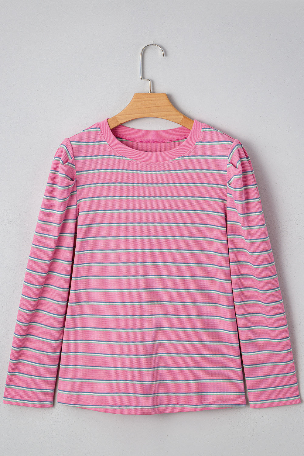 Giana Stripe Textured Knit Long Sleeve Top