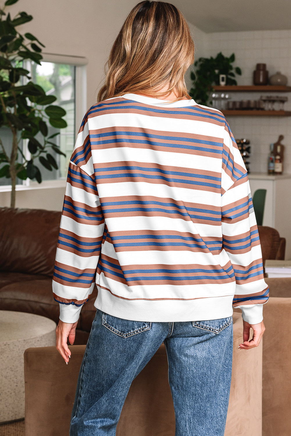 Marlowe Stripe Drop Shoulder Pullover