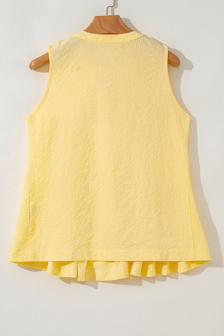 Kenzie Notched Pleated Tank Top