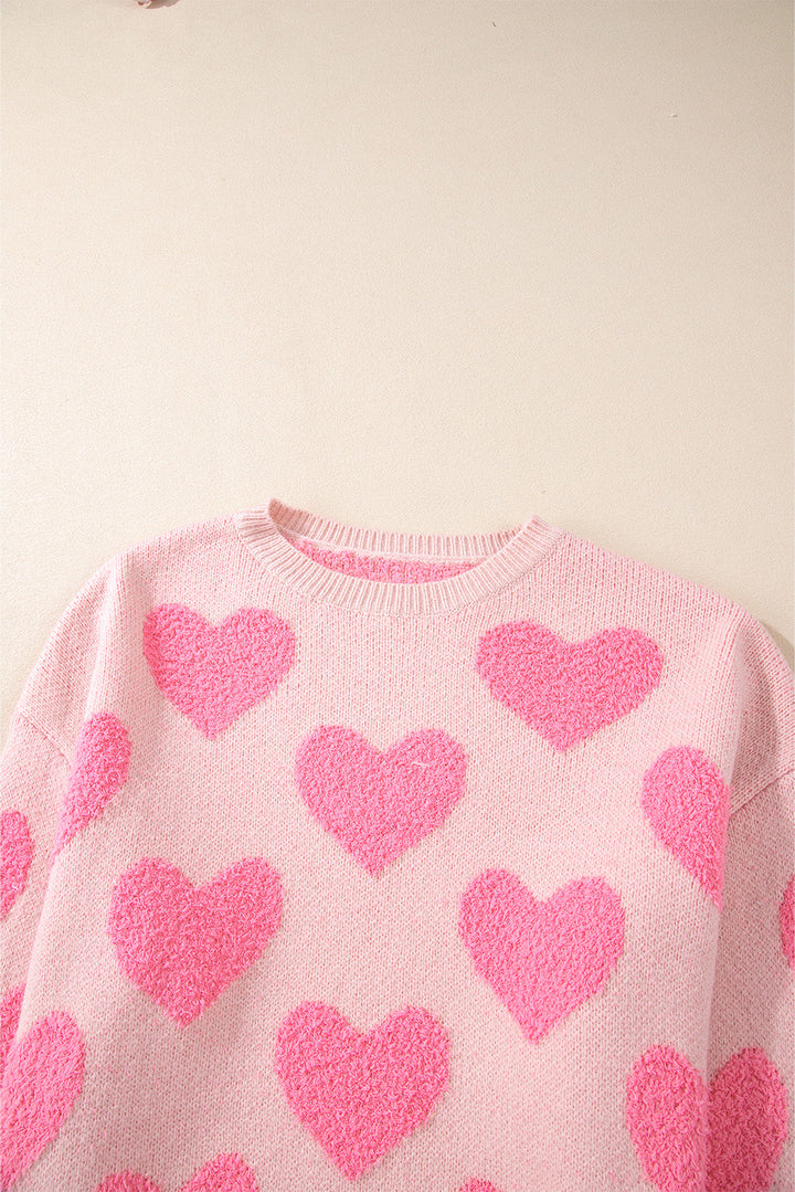 Cali Heart Jacquard Knit Sweater