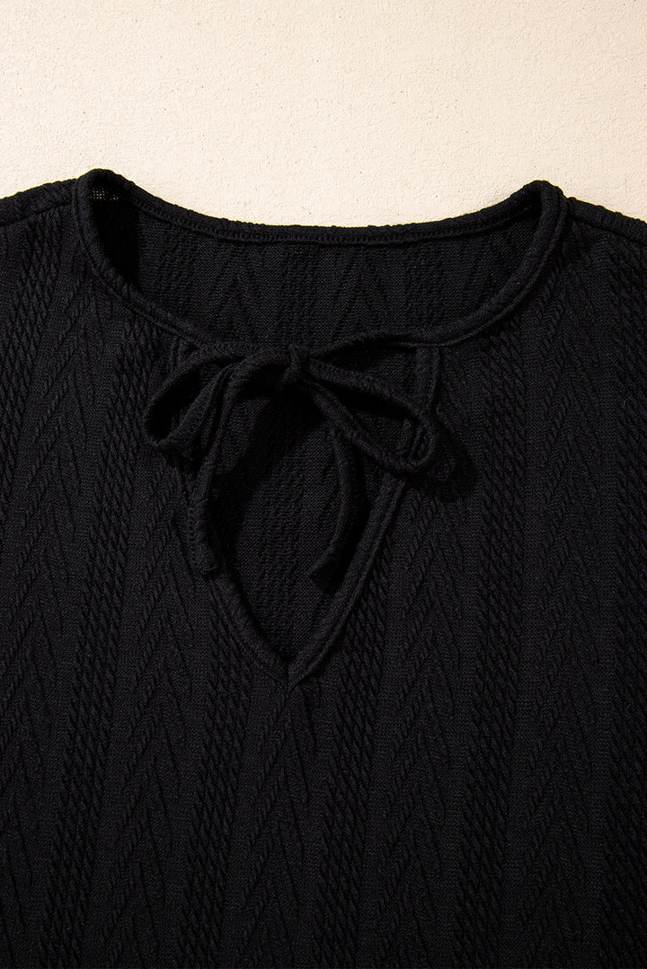 Poppy Textured Knit Drawstring Blouse