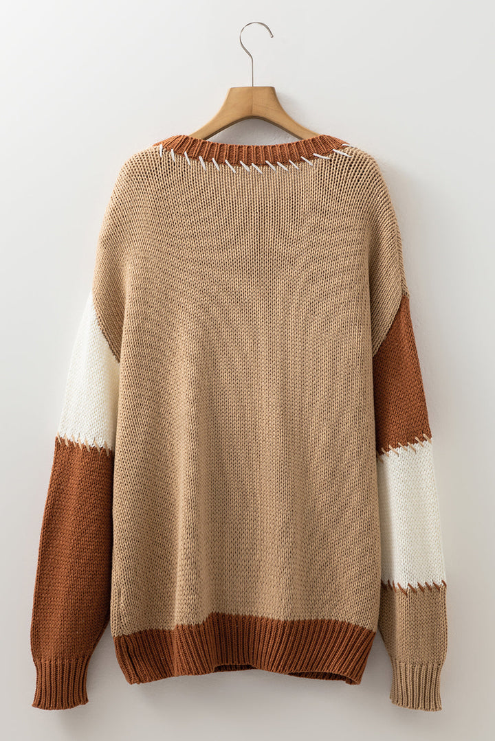 Valerie Color Block Knitted PLUS Sweater