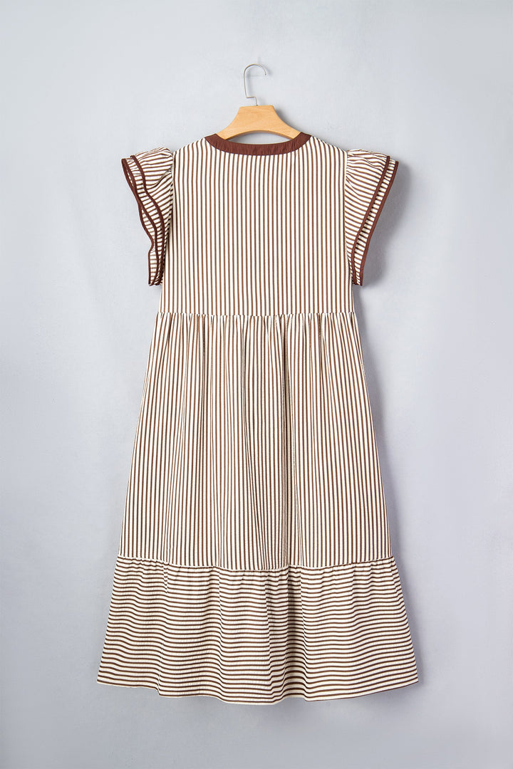 Nadia Flutter Sleeve Maxi PLUS Dress