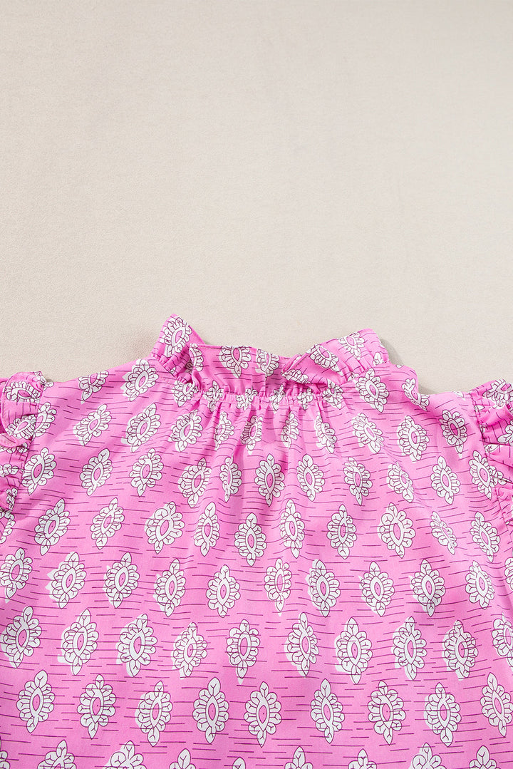 Miller Ruffled Short Sleeve Blouse