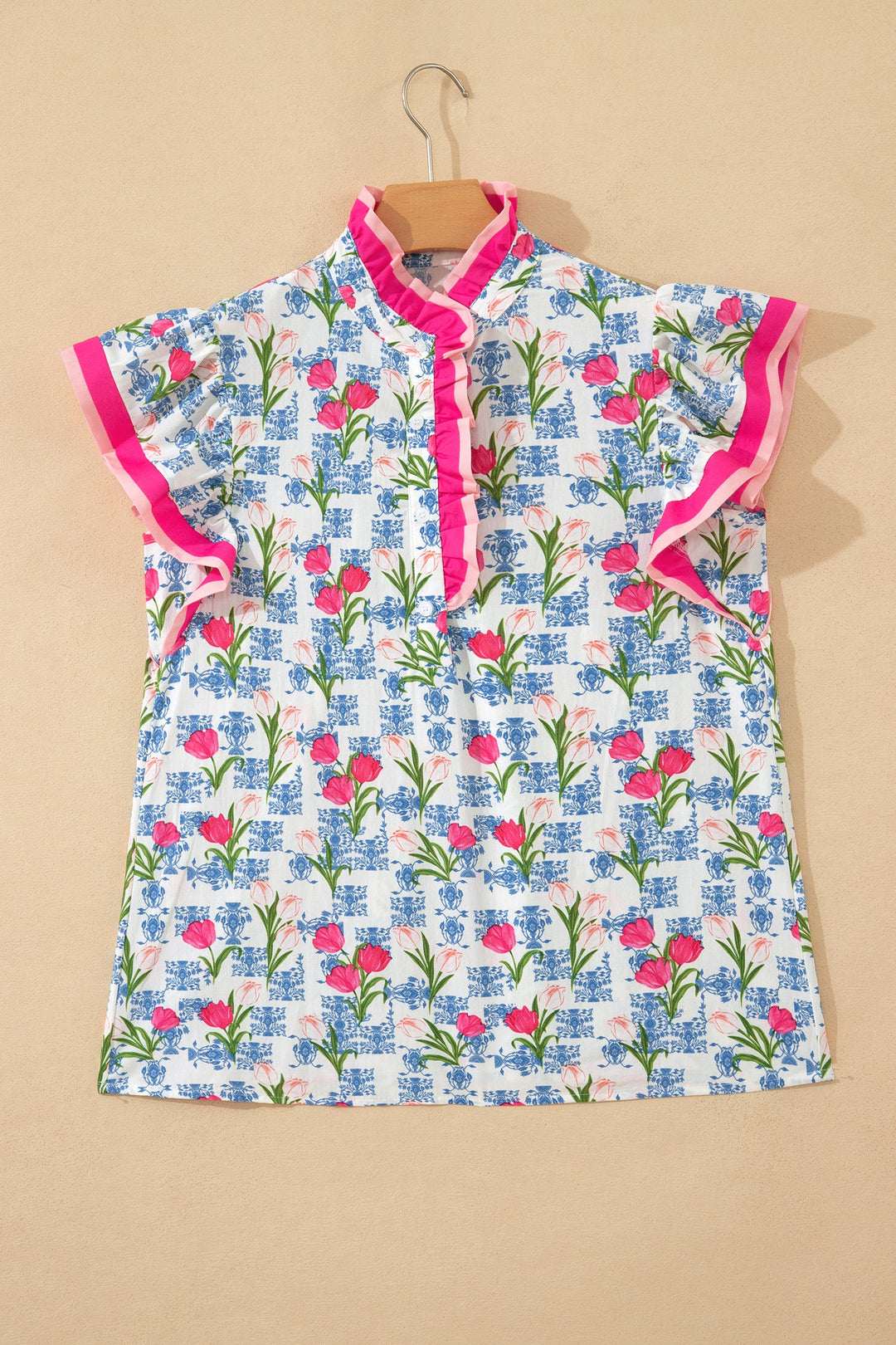 Aya Flutter Sleeve Half Blouse