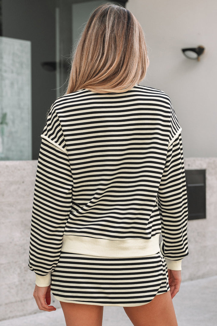 Jessica Drop Shoulder Pullover Top & Skirt Set