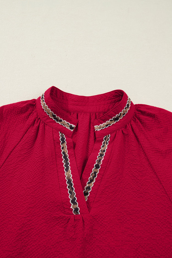 Eve Jacquard Print Textured Blouse