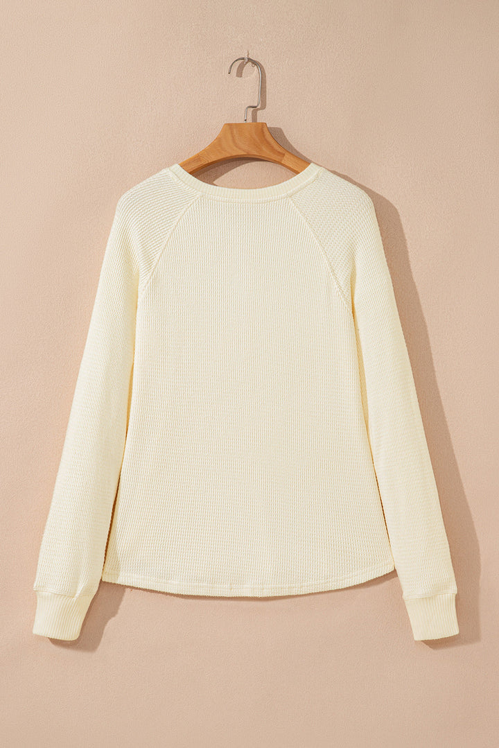Soleil Knit Half Henley Top