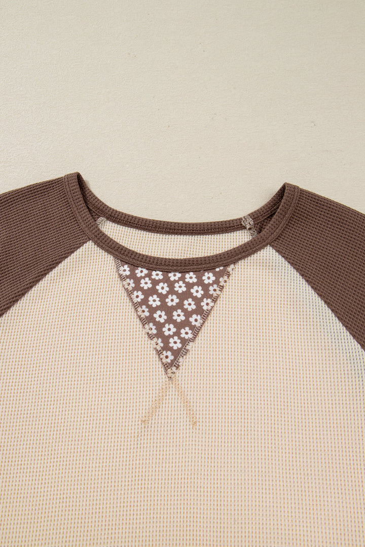 Emmeline Patchwork Color Block Long Sleeve Top
