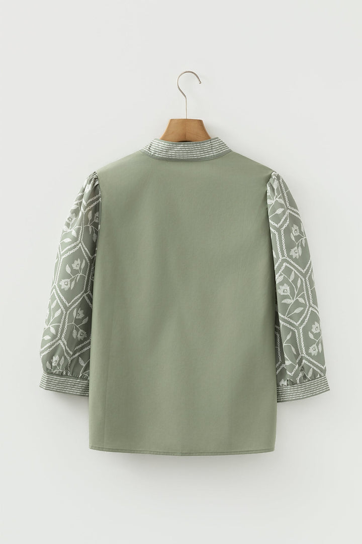 Kaiya Sleeve Contrast Patchwork Blouse