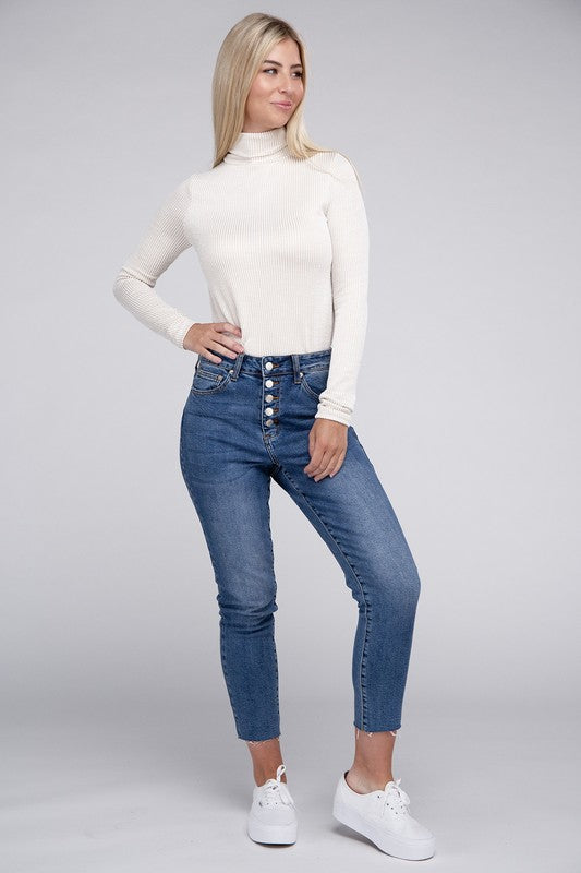 Rubie Ribbed Turtle Neck Top